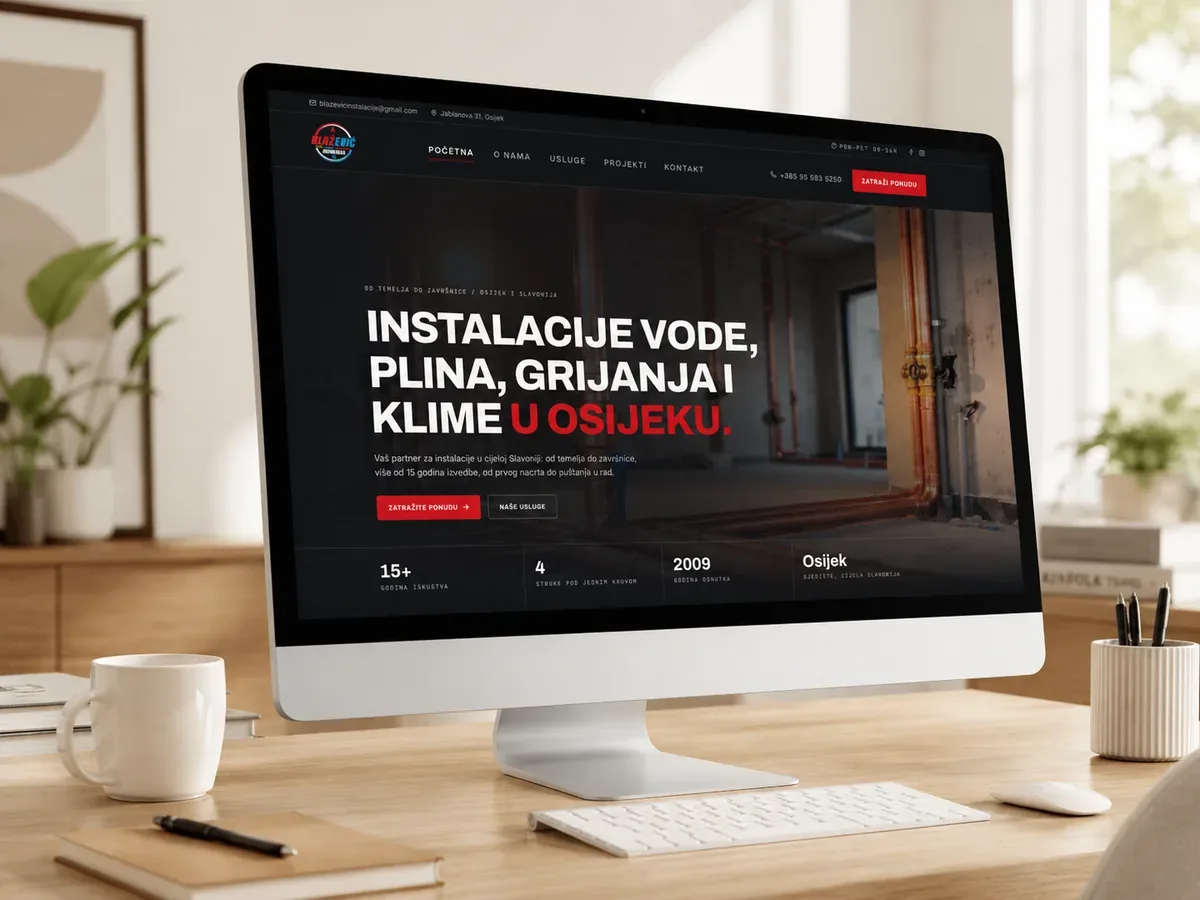 Blažević Instalacije – webdesign og udvikling for en VVS-virksomhed