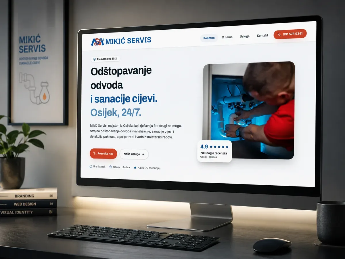 Mikić Servis – webdesign og udvikling for en VVS- og afløbsservice i Osijek