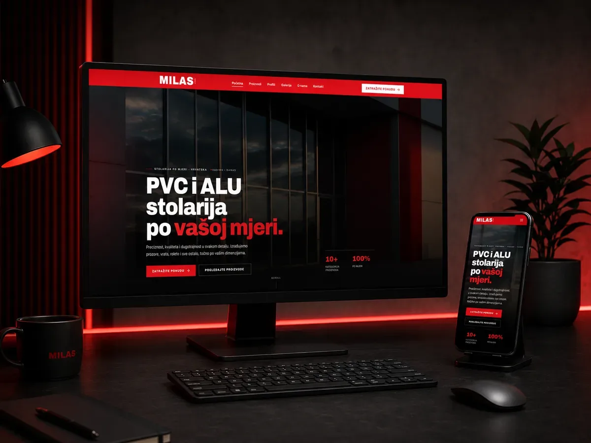 MILAS Mjere – webdesign og udvikling for en virksomhed inden for skræddersyede vinduer og døre i PVC og aluminium