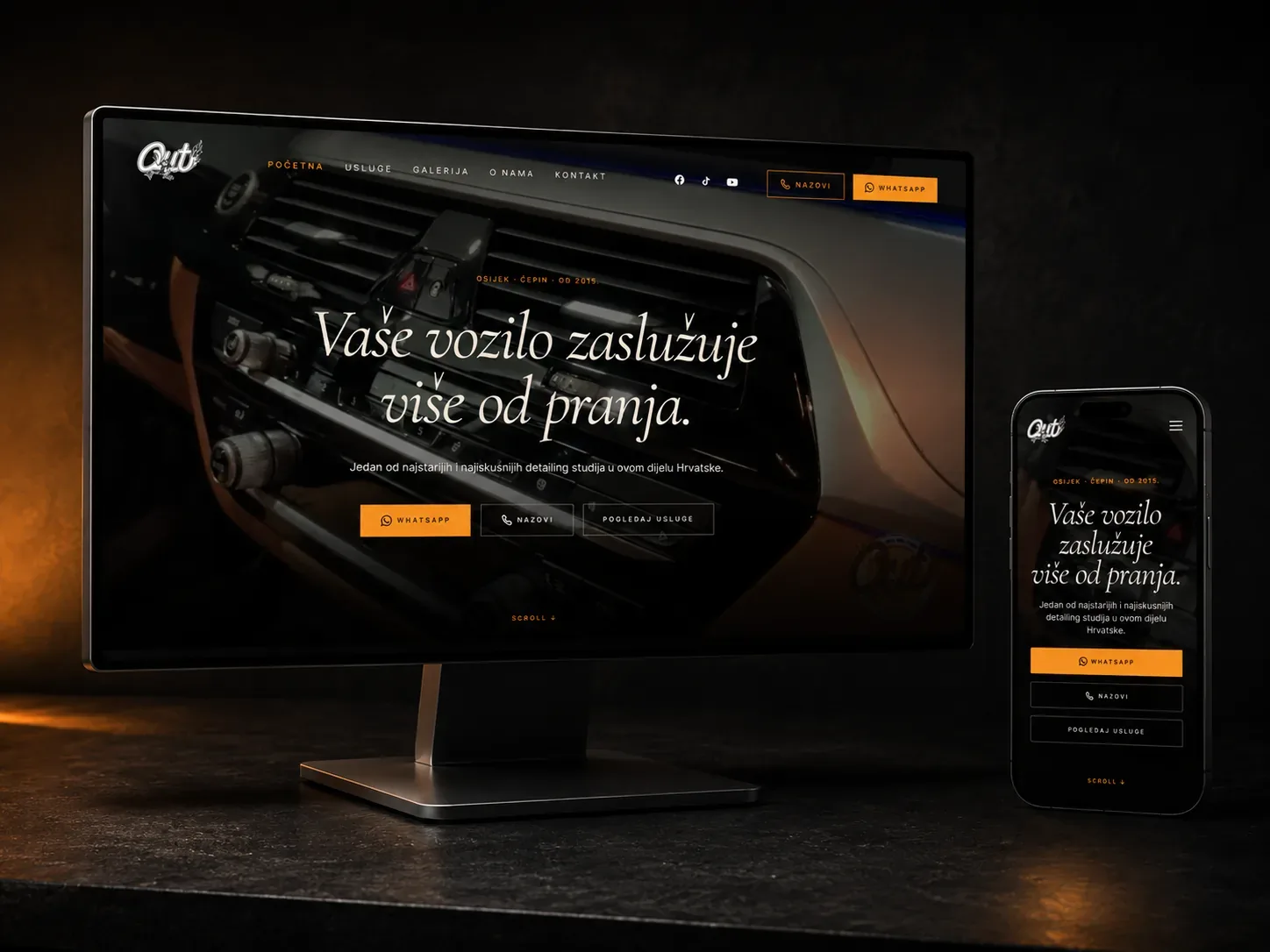 Once Upon a Time Detailing – webudvikling og design for et bildetailing-studie