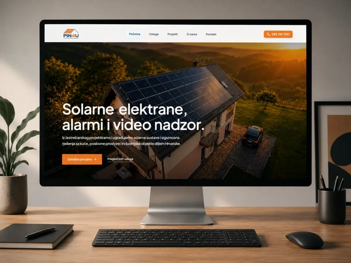 Pin4u – webdesign og udvikling for en virksomhed inden for solenergi og sikkerhedssystemer