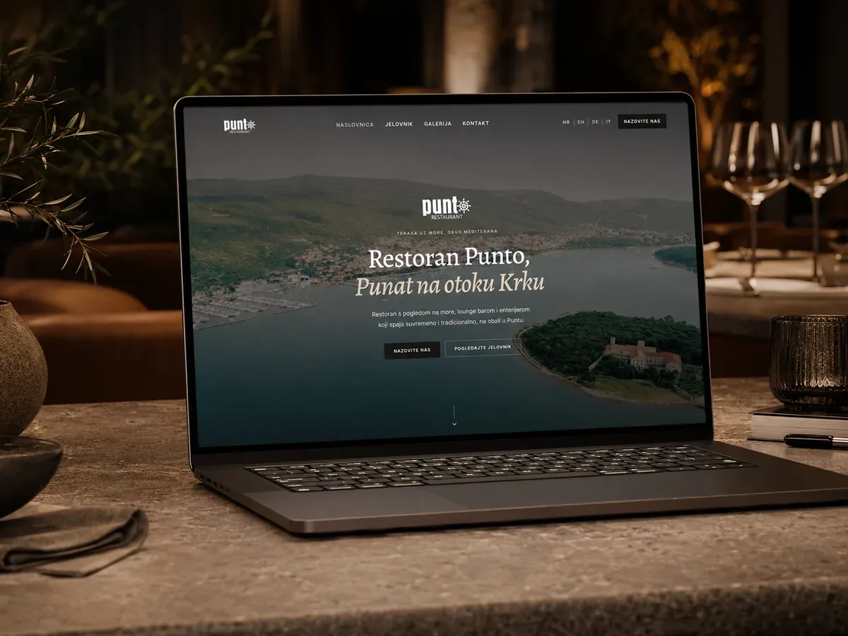 Restoran Punto – firesproget webdesign og udvikling for en restaurant ved havnen på øen Krk