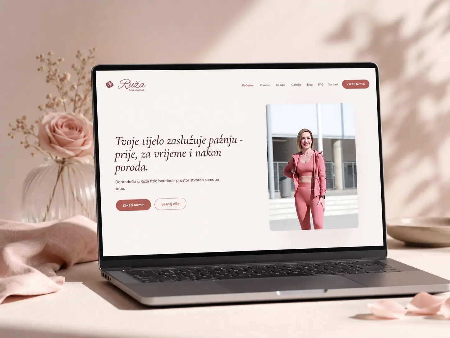 Ruža fizio boutique – webdesign og udvikling for en fysioterapiklinik