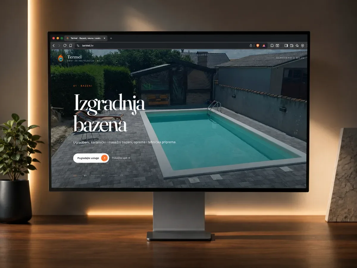 Termel – webdesign og udvikling for en virksomhed, der installerer pools, saunaer og vandsystemer